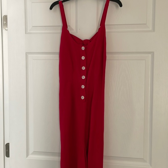 Rails Pants - Rails Red Jumpsuit with White Buttons